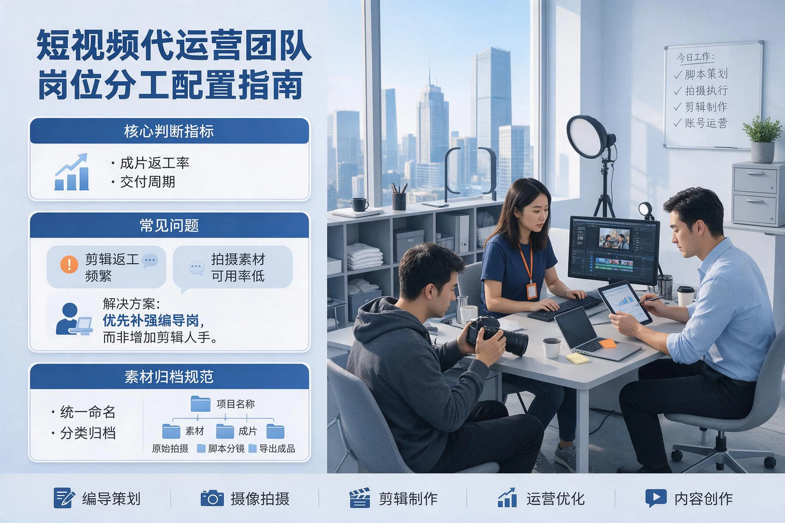 短视频代运营团队如何配置？临高企业岗位分工科普说明