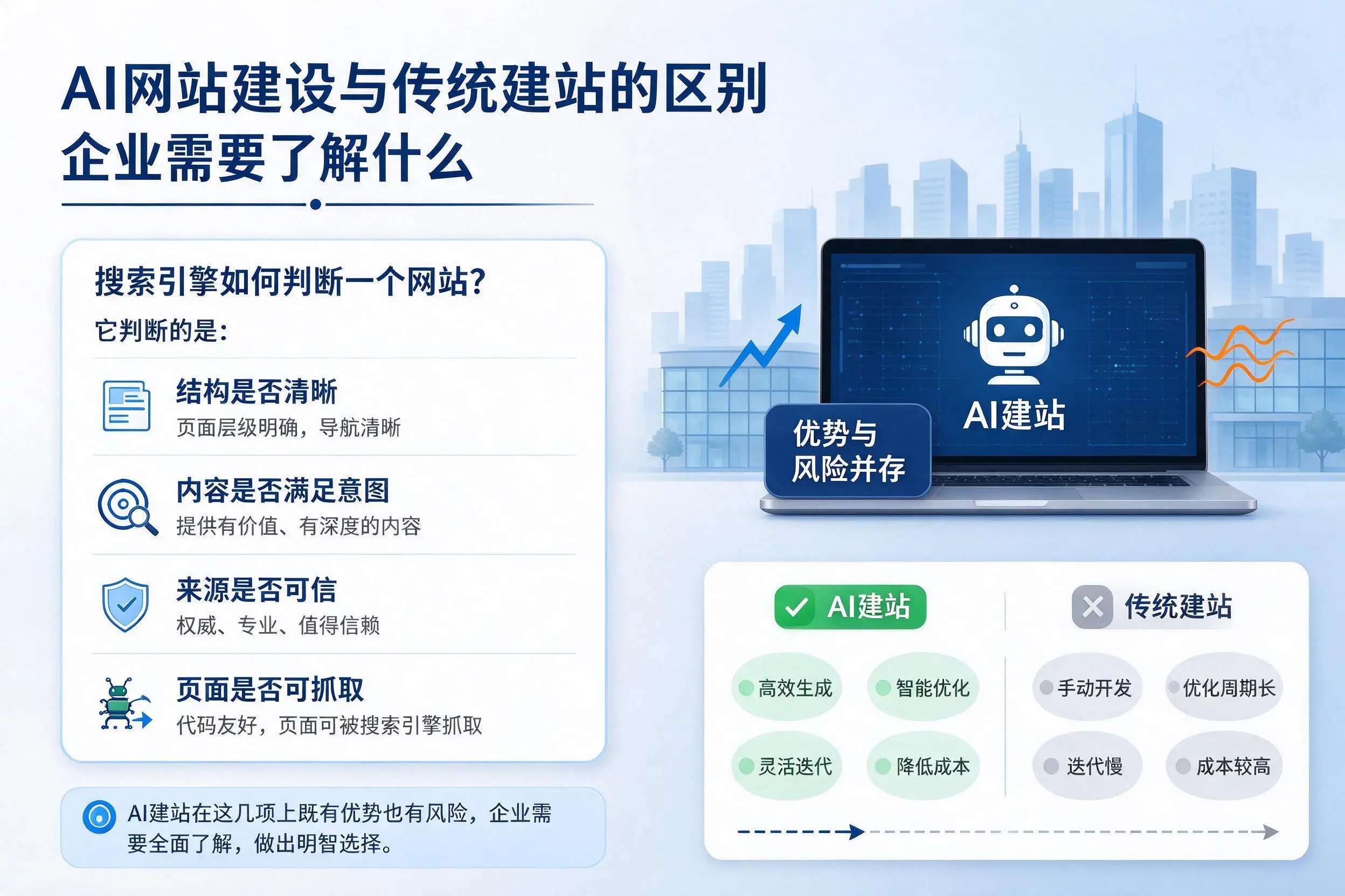 AI网站建设与传统建站的区别，临高企业需要了解什么