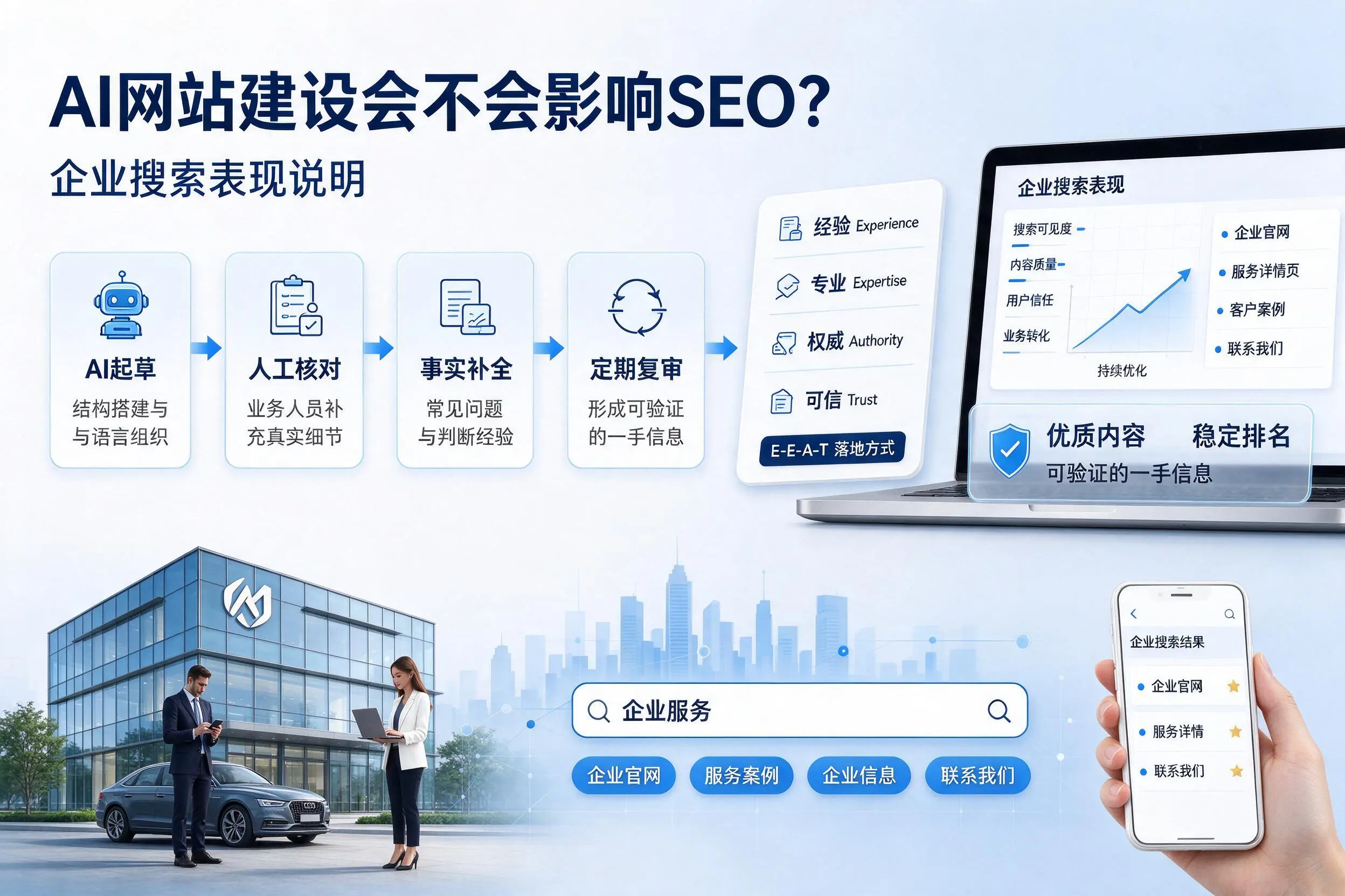 AI网站建设会不会影响SEO?临高企业搜索表现说明