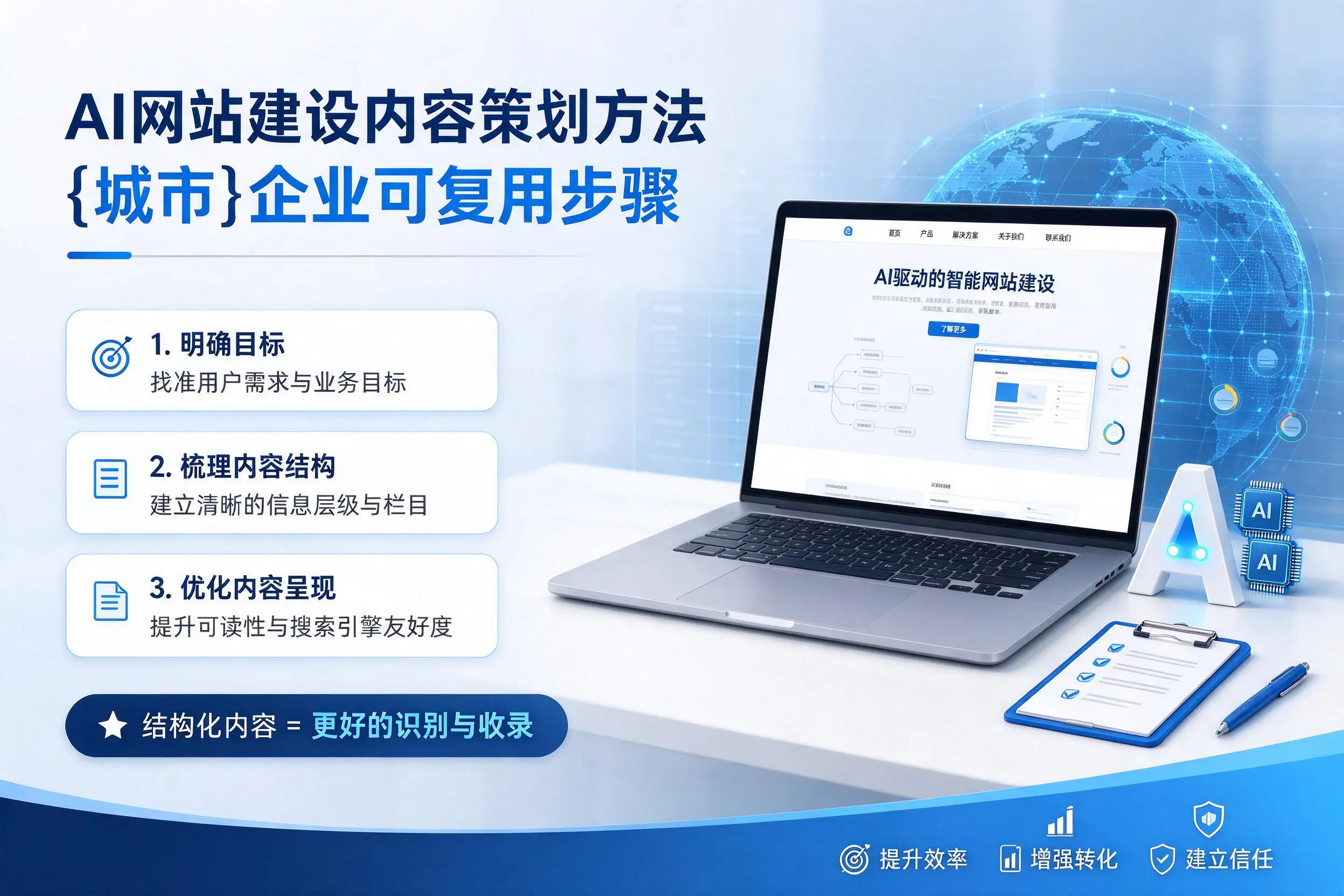 AI网站建设内容策划方法，临高企业可复用步骤