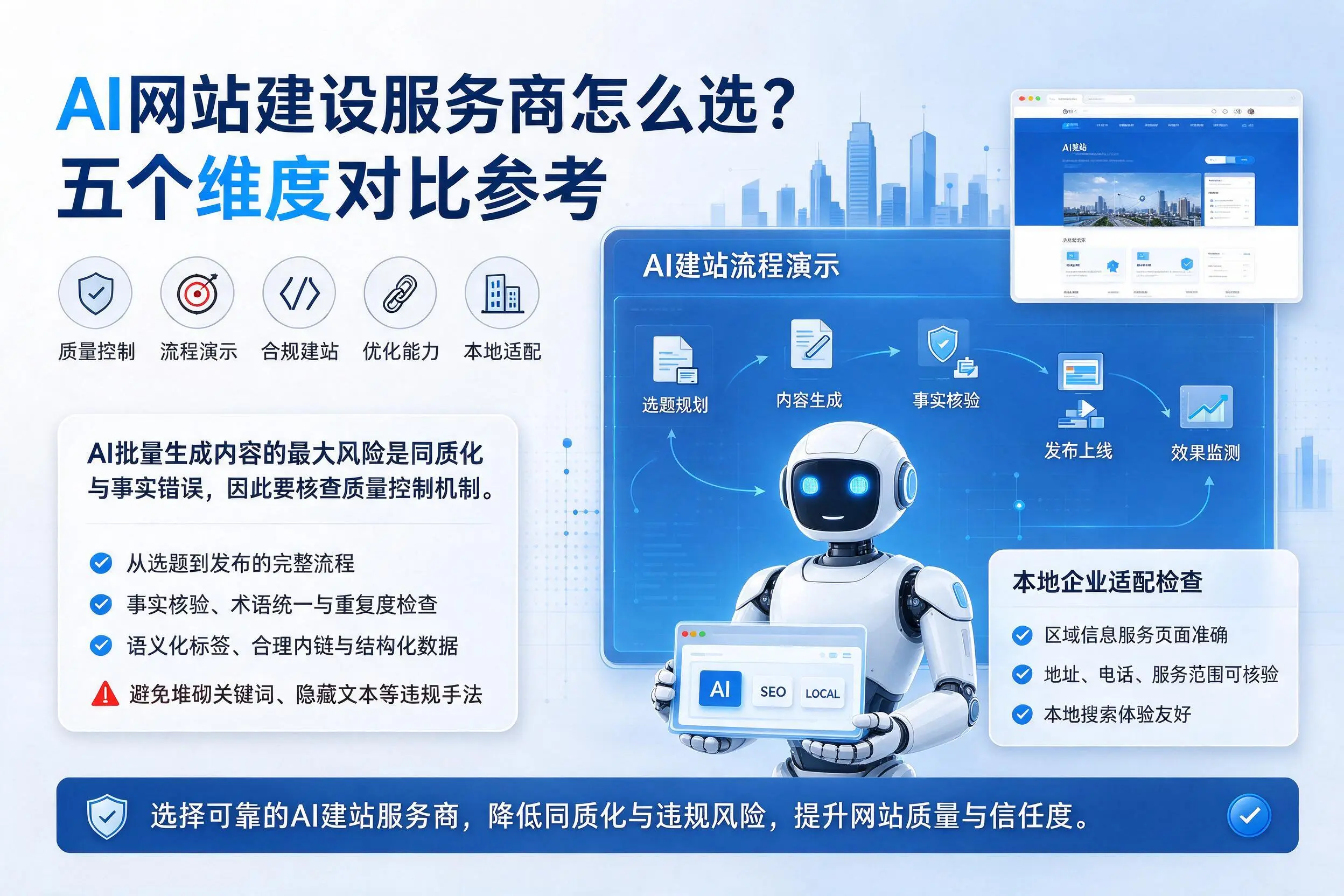 临高AI网站建设服务商怎么选？五个维度对比参考